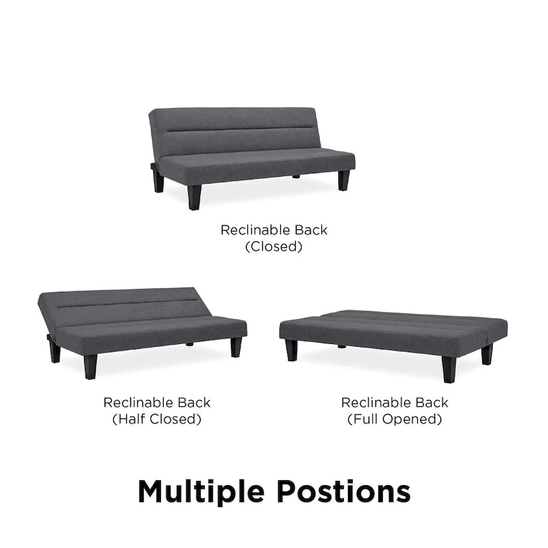 Canapé futon en microfibre avec design convertible pliable pour salon