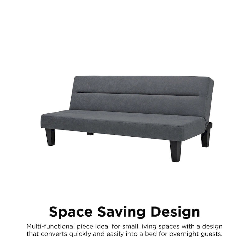 Canapé futon en microfibre avec design convertible pliable pour salon