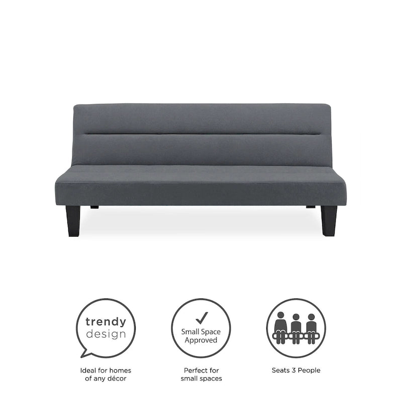 Canapé futon en microfibre avec design convertible pliable pour salon