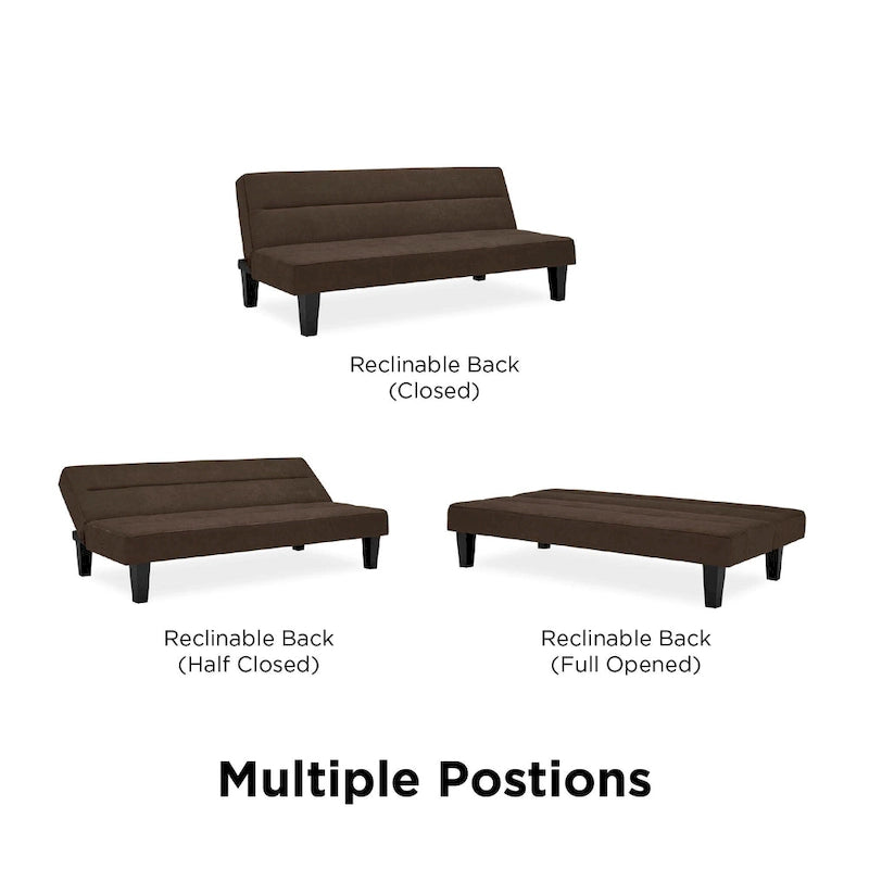 Canapé futon en microfibre avec design convertible pliable pour salon