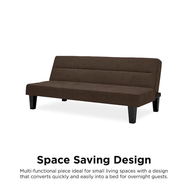 Canapé futon en microfibre avec design convertible pliable pour salon