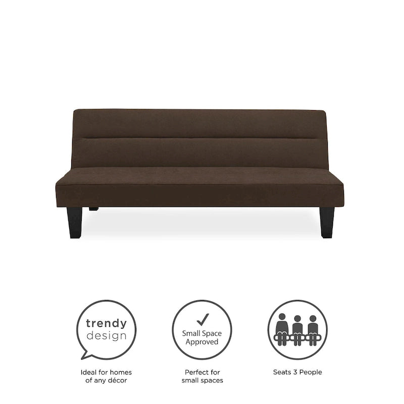 Canapé futon en microfibre avec design convertible pliable pour salon