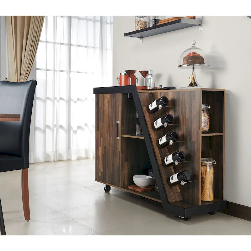 Armoire à vin mobile moderne à 6 étagères