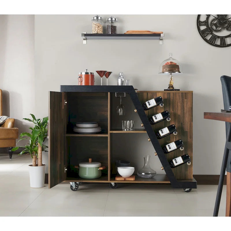 Armoire à vin mobile moderne à 6 étagères