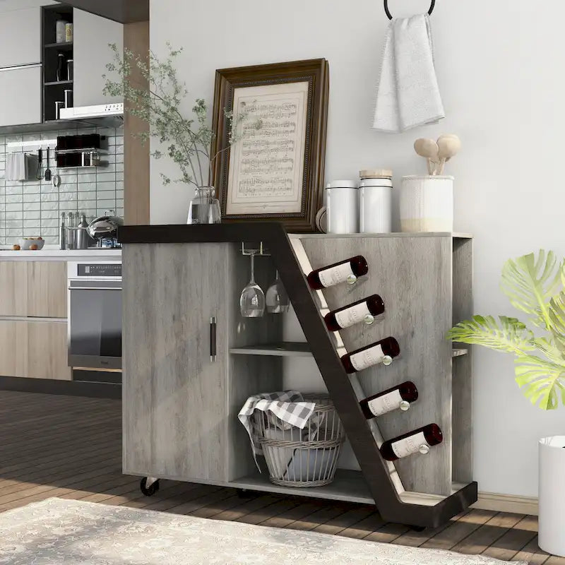 Armoire à vin mobile moderne à 6 étagères