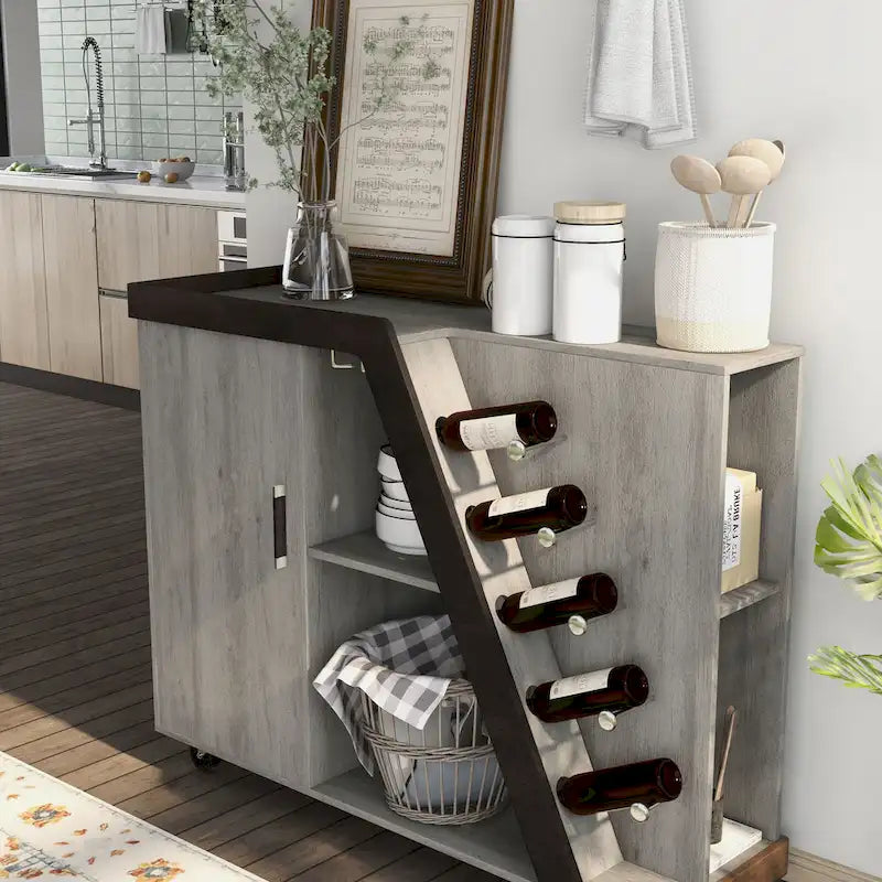 Armoire à vin mobile moderne à 6 étagères