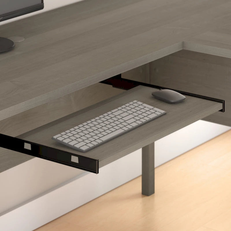 Bureau en L 60 po avec huche de rangement