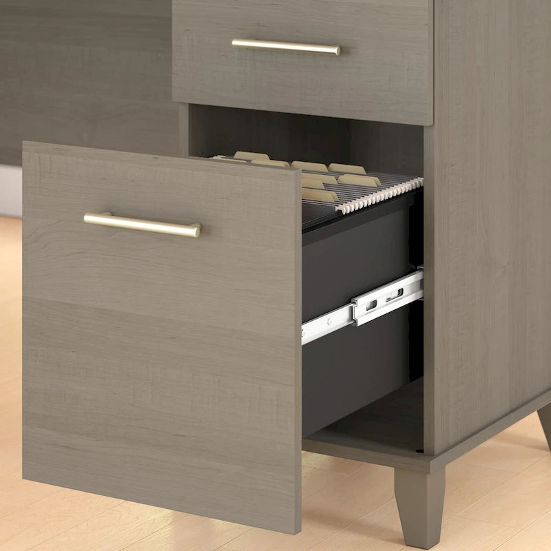 Bureau en L 60 po avec huche de rangement
