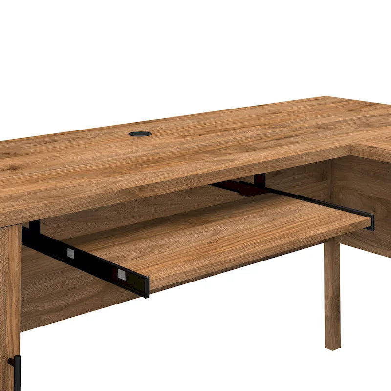 Bureau en L 60 po avec huche de rangement