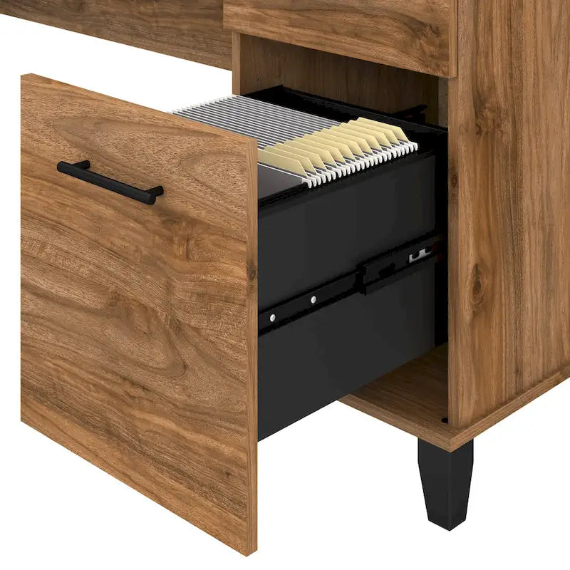 Bureau en L 60 po avec huche de rangement