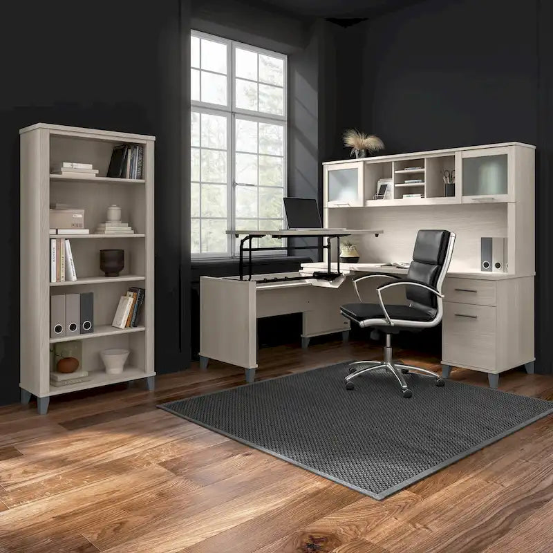 Bureau en L 60 po avec huche de rangement