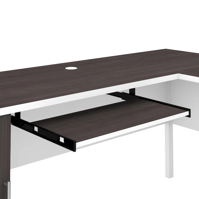 Bureau en L 60 po avec huche de rangement