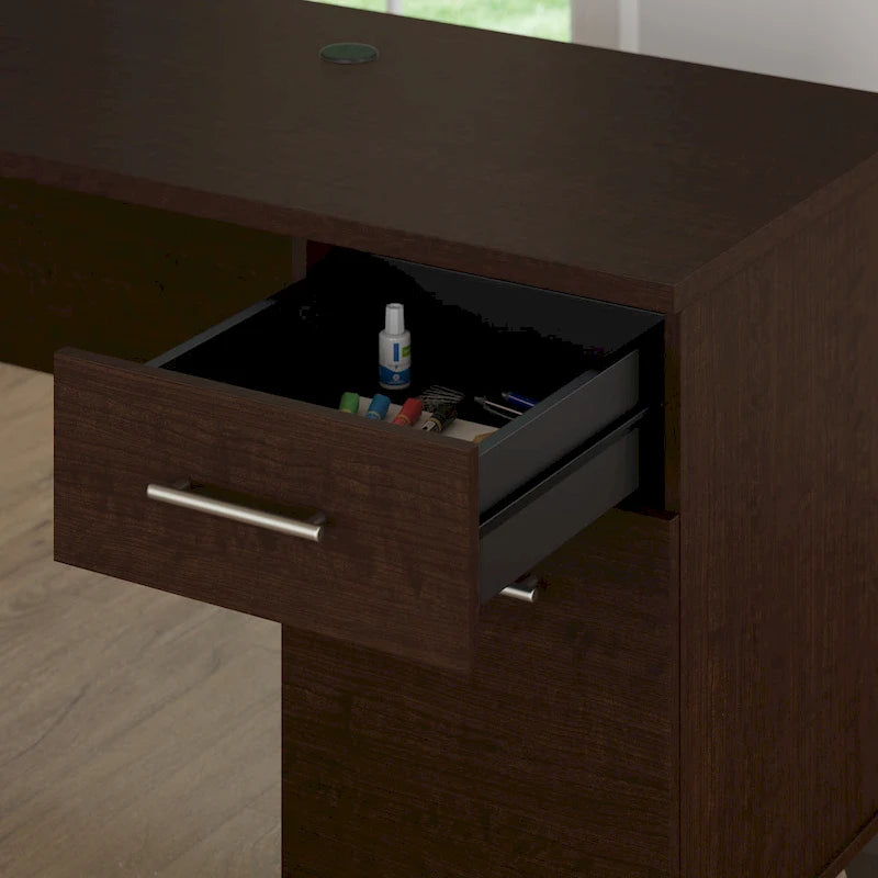 Bureau en L 60 po avec huche de rangement
