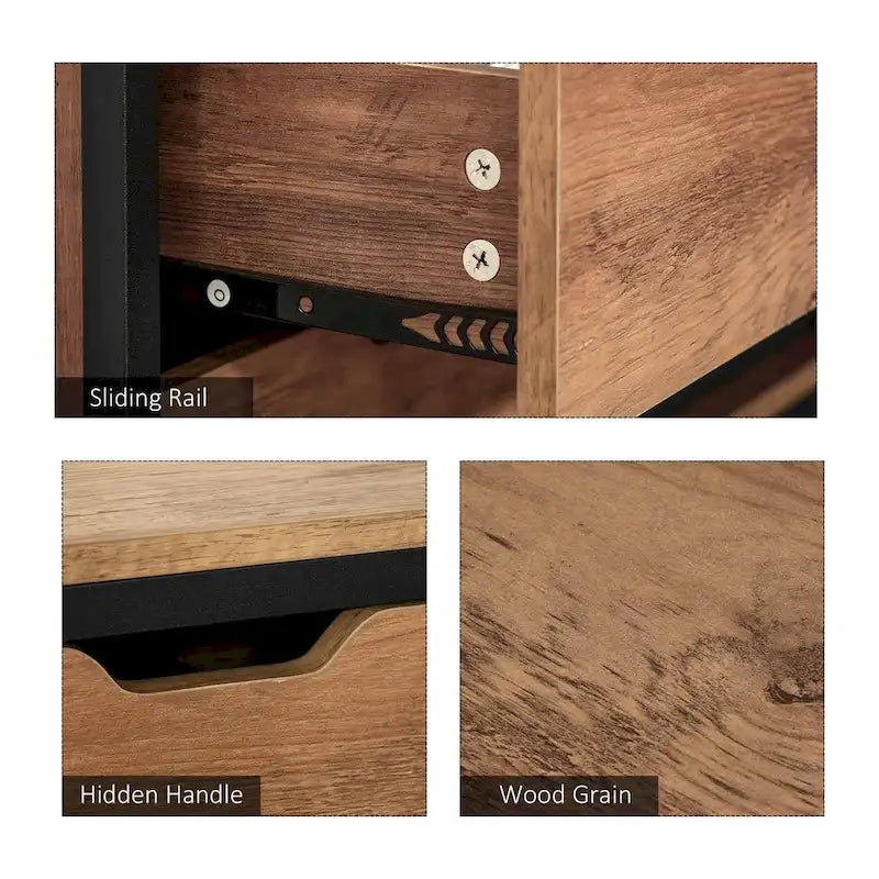 Bureau d'angle avec étagère de rangement et tiroir pour bureau à domicile, Marron