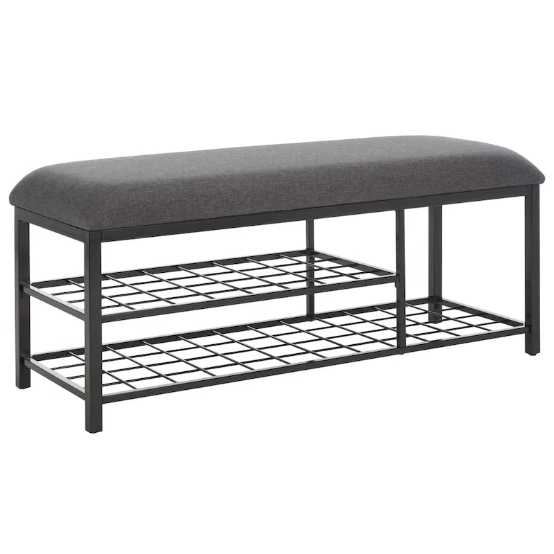 Banc à étagères ouvertes avec coussin - 42 L x 15 P x 18 H