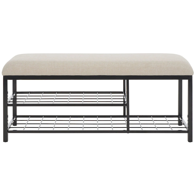 Banc à étagères ouvertes avec coussin - 42 L x 15 P x 18 H