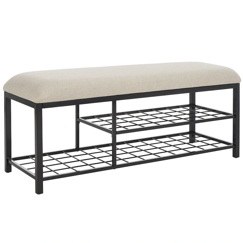 Banc à étagères ouvertes avec coussin - 42 L x 15 P x 18 H