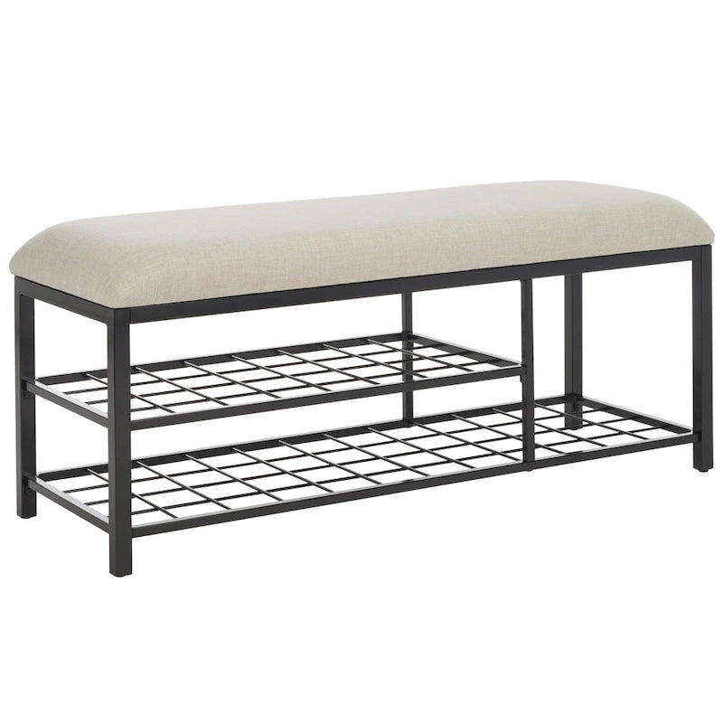Banc à étagères ouvertes avec coussin - 42 L x 15 P x 18 H