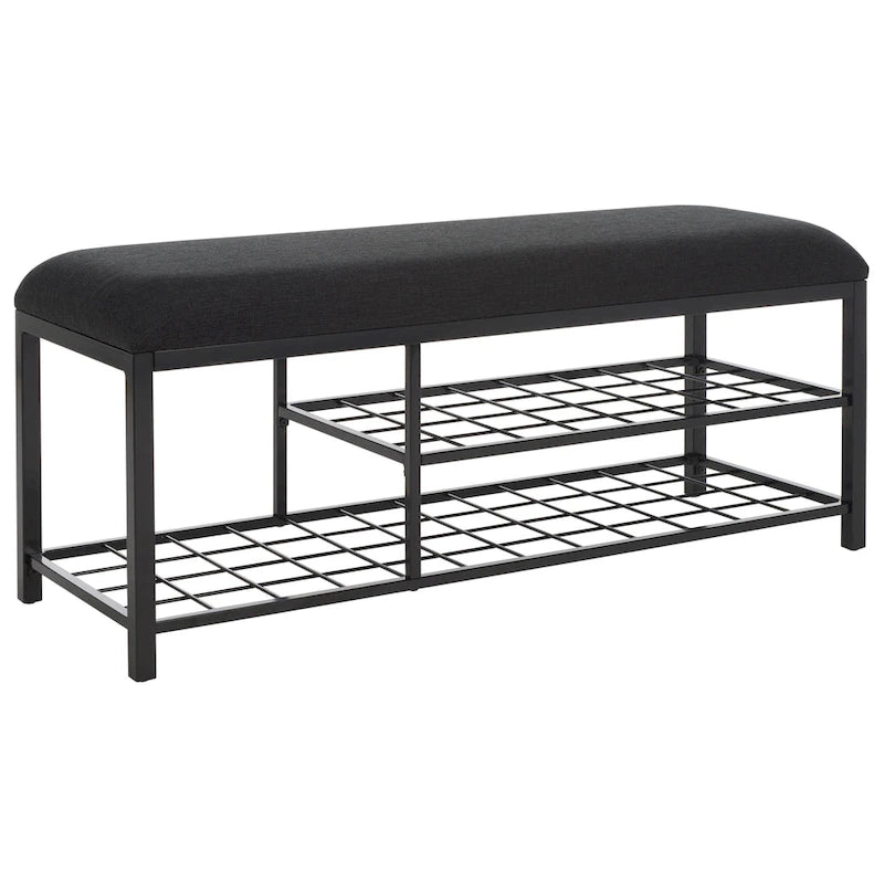 Banc à étagères ouvertes avec coussin - 42 L x 15 P x 18 H