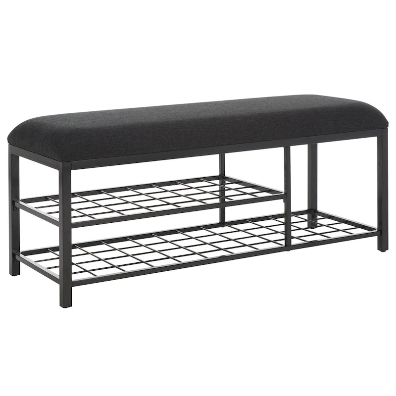 Banc à étagères ouvertes avec coussin - 42 L x 15 P x 18 H