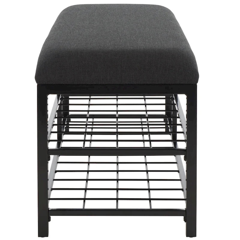 Banc à étagères ouvertes avec coussin - 42 L x 15 P x 18 H