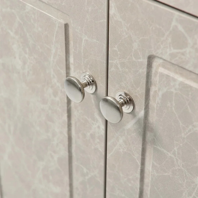 Meuble de rangement d'angle pour salle de bain avec étagères réglables