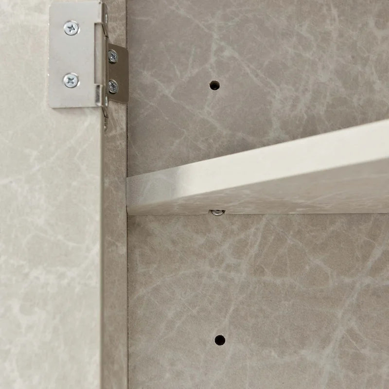 Meuble de rangement d'angle pour salle de bain avec étagères réglables