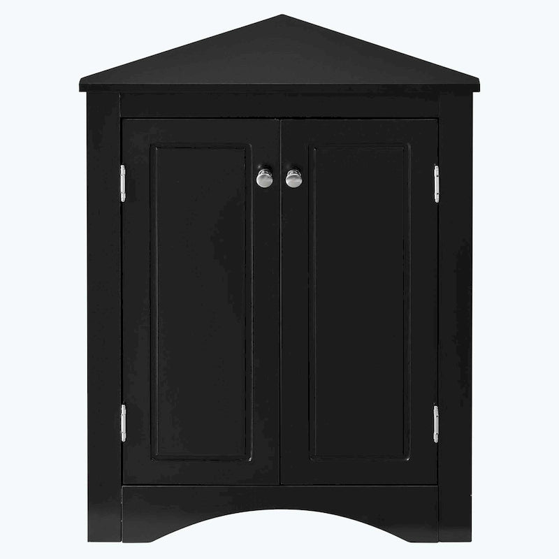 Meuble de rangement d'angle pour salle de bain avec étagères réglables