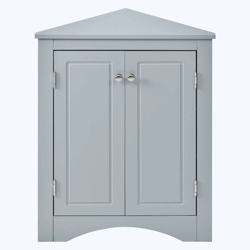 Meuble de rangement d'angle pour salle de bain avec étagères réglables