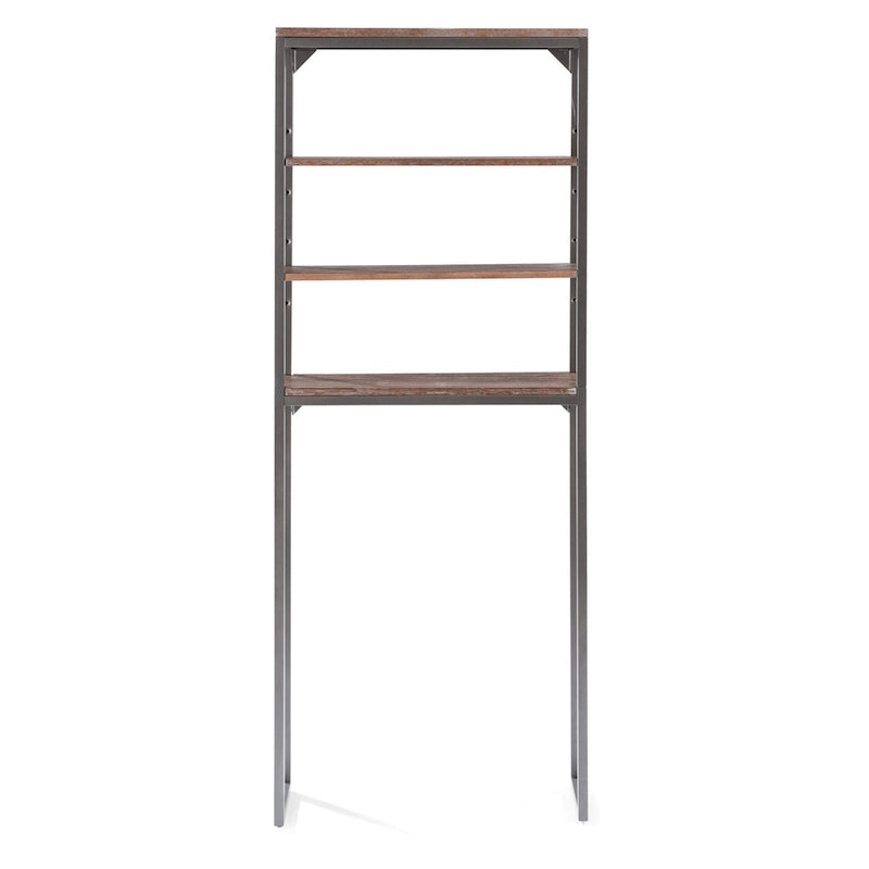 Étagère de toilette grise avec étagères réglables