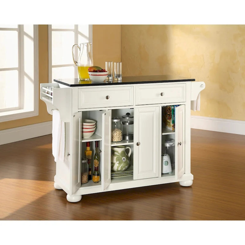 Îlot de cuisine mobile avec plateau en granit – 45,7 P x 130,8 L x 86,4 H cm