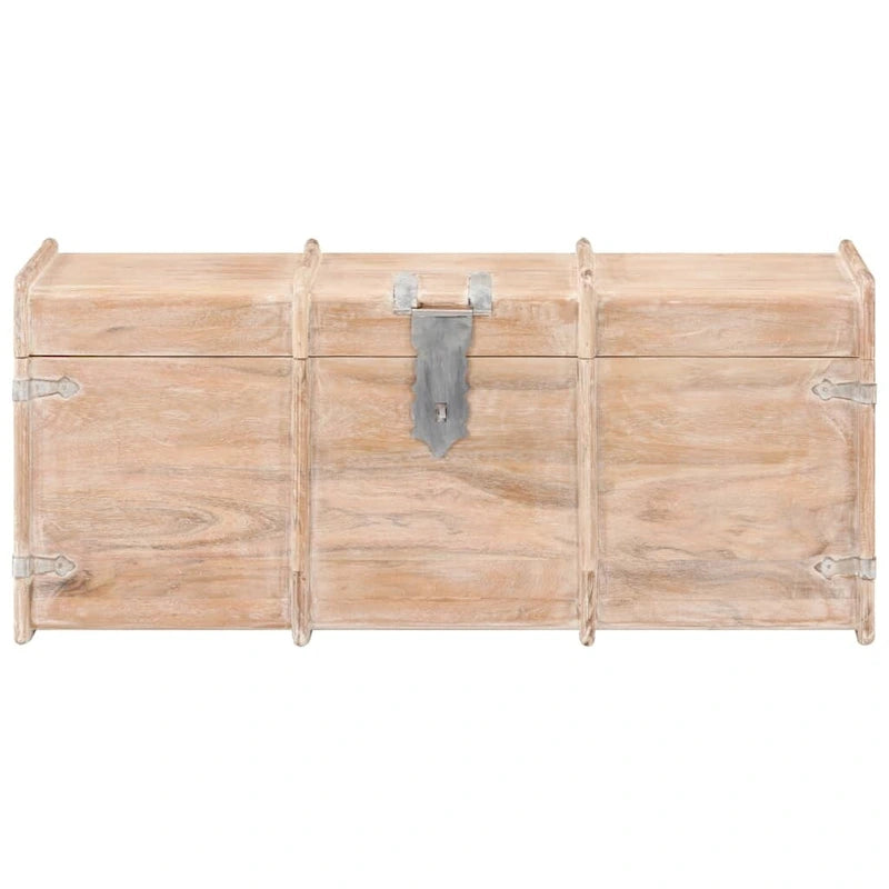 Coffre de rangement avec loquet pour chambre à coucher en bois d'acacia massif