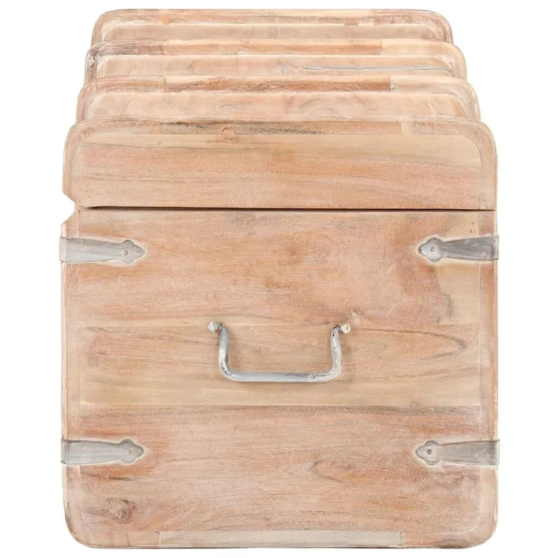 Coffre de rangement avec loquet pour chambre à coucher en bois d'acacia massif