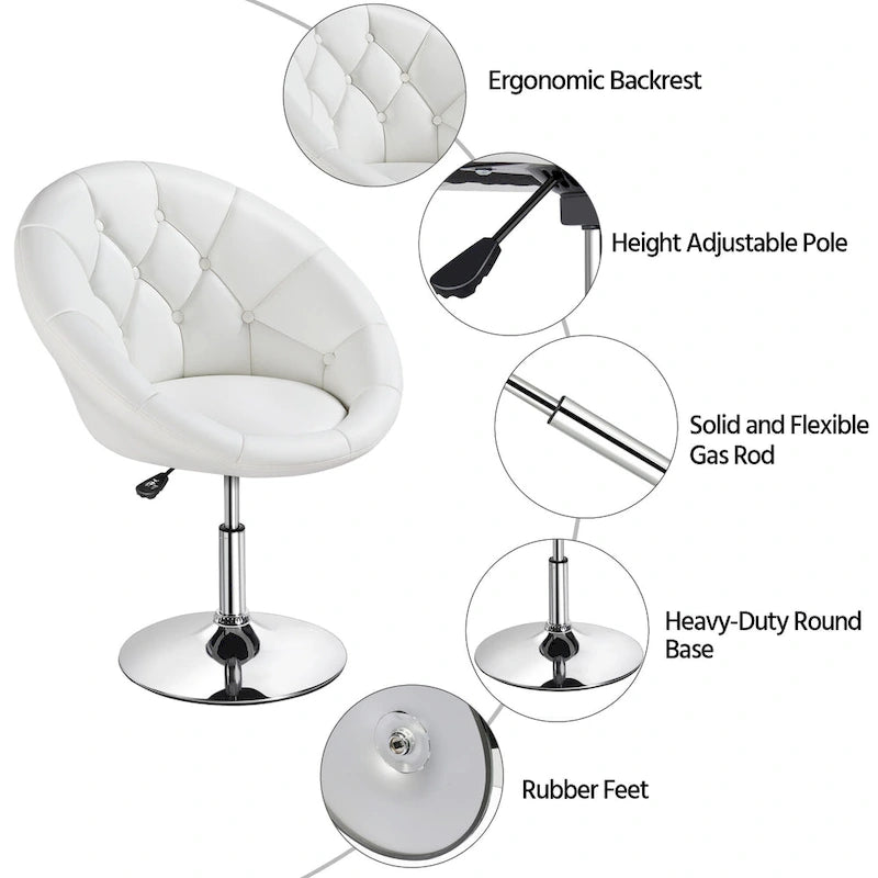 Fauteuil club moderne en similicuir capitonné