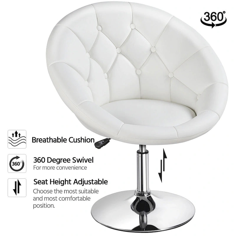 Fauteuil club moderne en similicuir capitonné