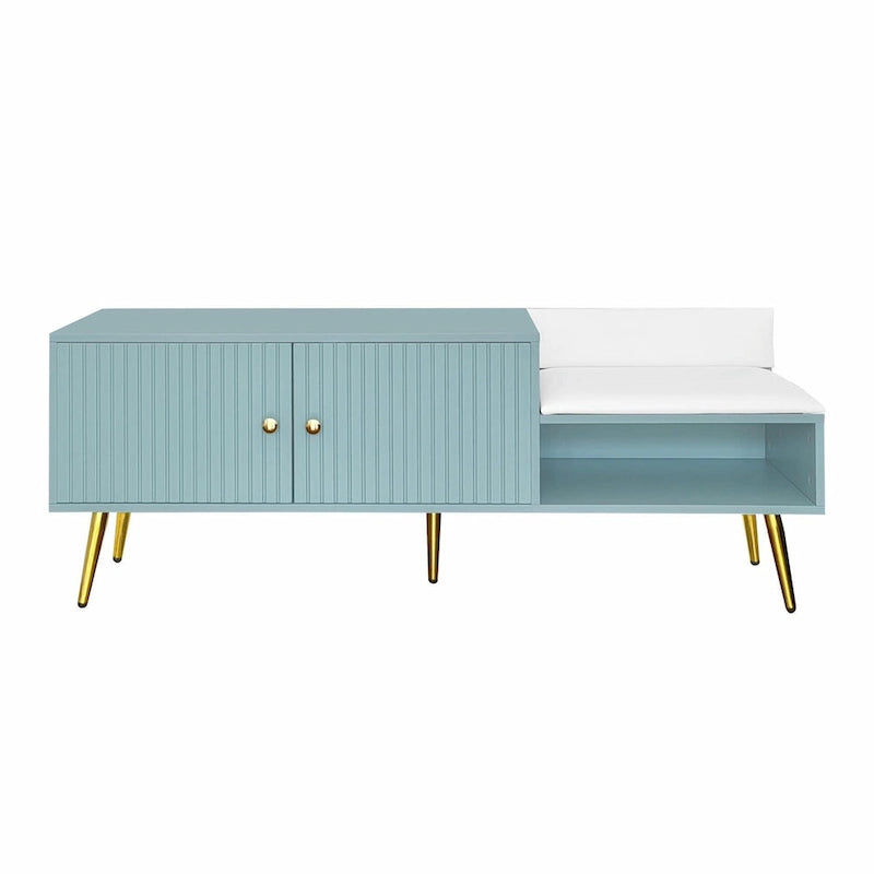 Banc à chaussures moderne avec compartiment caché et coussin rembourré