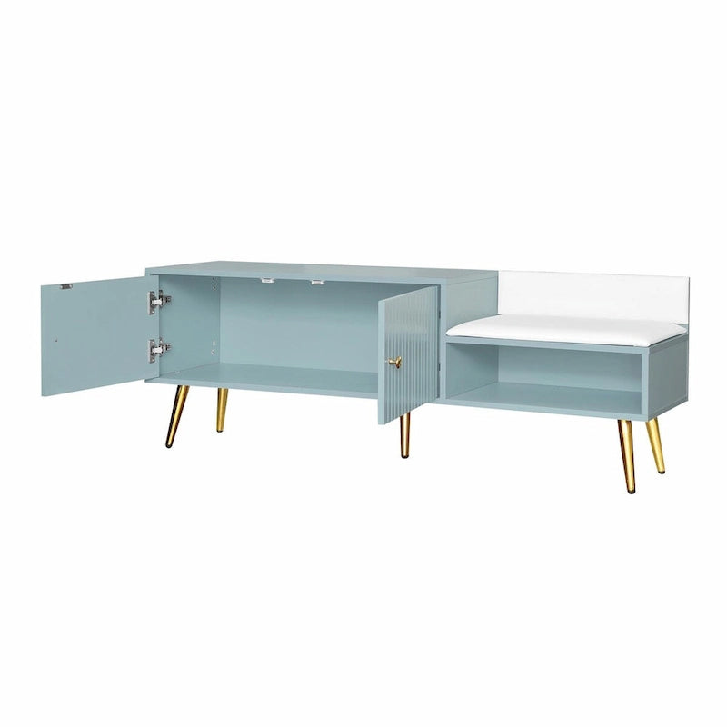Banc à chaussures moderne avec compartiment caché et coussin rembourré