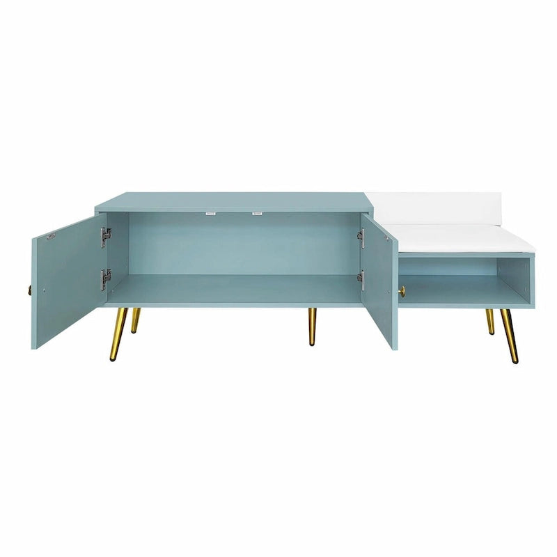 Banc à chaussures moderne avec compartiment caché et coussin rembourré
