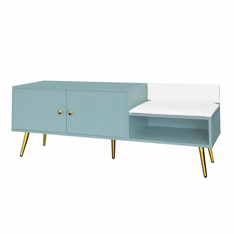 Banc à chaussures moderne avec compartiment caché et coussin rembourré