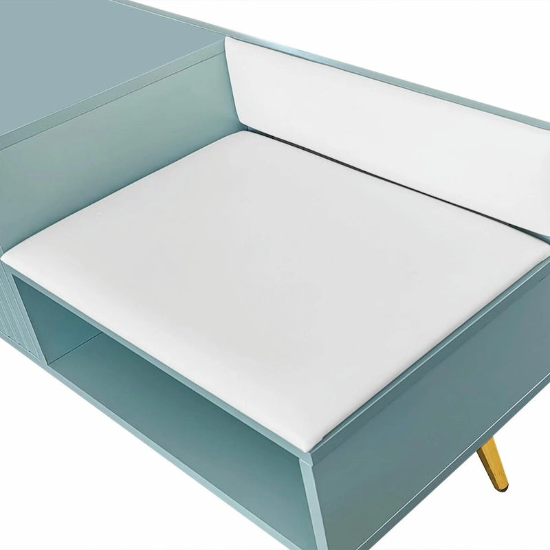 Banc à chaussures moderne avec compartiment caché et coussin rembourré