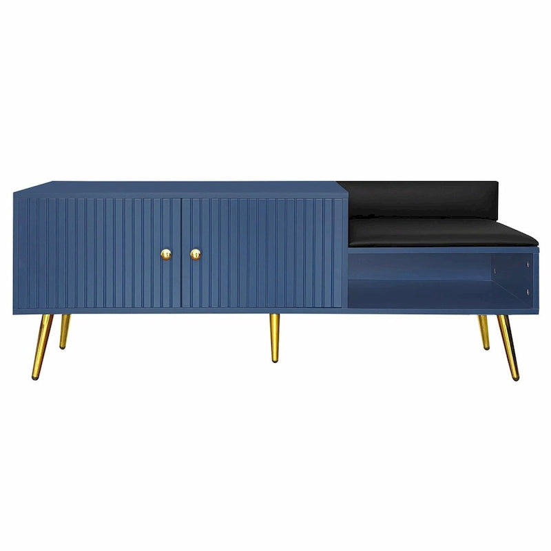 Banc à chaussures moderne avec compartiment caché et coussin rembourré