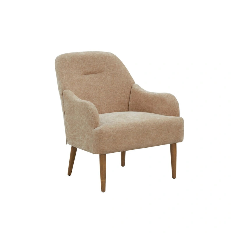 Fauteuil chenille, chaise d'appoint de style moderne avec pieds en bois, design confortable pour salon, chambre, bureau