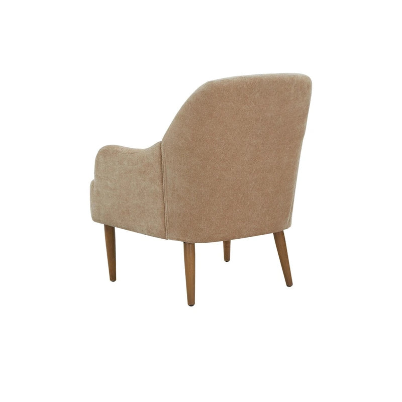 Fauteuil chenille, chaise d'appoint de style moderne avec pieds en bois, design confortable pour salon, chambre, bureau