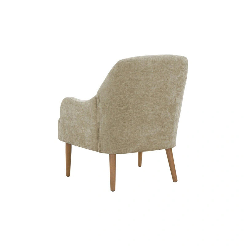 Fauteuil chenille, chaise d'appoint de style moderne avec pieds en bois, design confortable pour salon, chambre, bureau