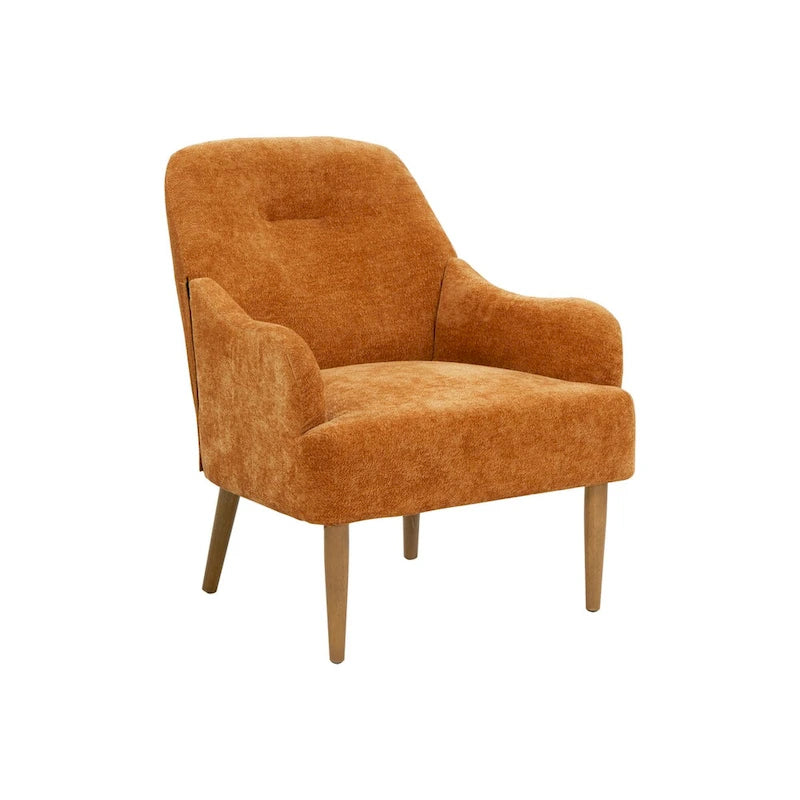 Fauteuil chenille, chaise d'appoint de style moderne avec pieds en bois, design confortable pour salon, chambre, bureau