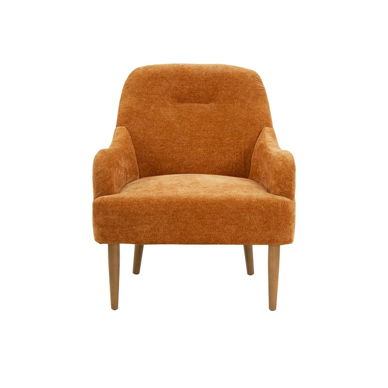 Fauteuil chenille, chaise d'appoint de style moderne avec pieds en bois, design confortable pour salon, chambre, bureau