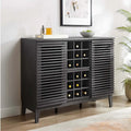 Meuble bar noyer Mid-Century avec porte-bouteilles et étagères ajustables