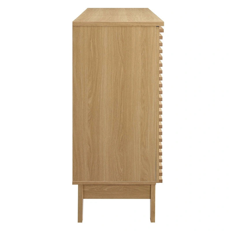 Meuble bar noyer Mid-Century avec porte-bouteilles et étagères ajustables